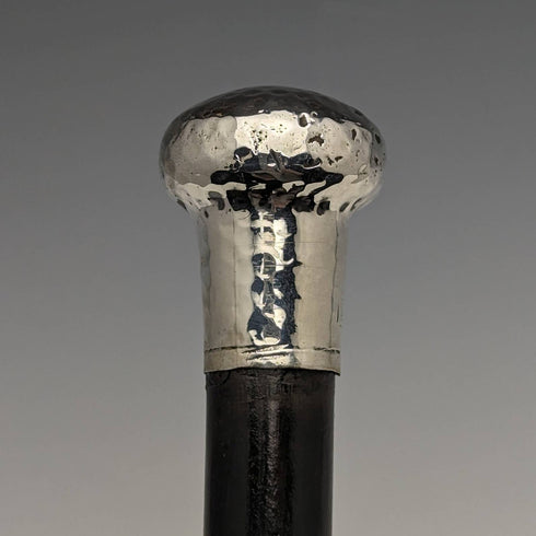 1920년경 영국 앤티크 신사용 지팡이, 순은제 원형 핸들, 87cm