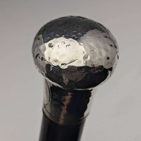 1920년경 영국 앤티크 신사용 지팡이, 순은제 원형 핸들, 87cm