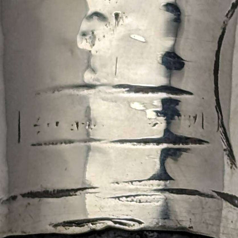 1920년경 영국 앤티크 신사용 지팡이, 순은제 원형 핸들, 87cm