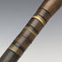 Antique British gentleman's walking stick, multi-coloured horn shaft, round handle, 85cm