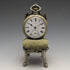 1940s Brass Chair Pocket Watch Holder with Moss Green Seat