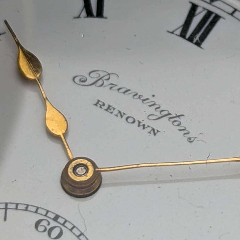 1943年 英国ブラビントンズ Renown 懐中時計 純銀ハーフハンター 整備済 動作良好