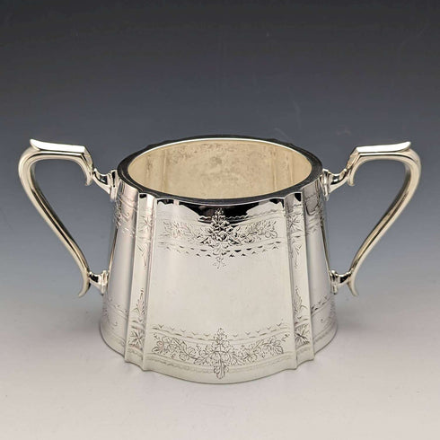 Around 1880 English antique silver plated teapot 3-piece set Cooper Brothers