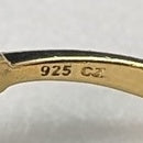 英國復古珠寶心形氧化鋯鍍金純銀戒指