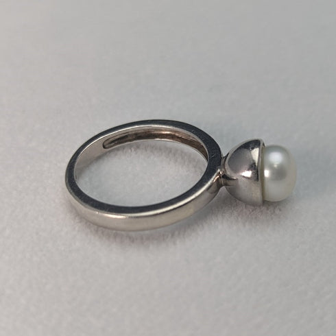 英國復古珠寶珍珠・珍珠純銀戒指