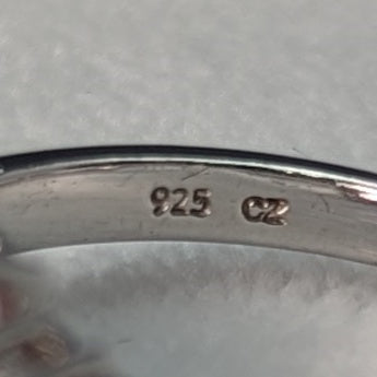 英国ヴィンテージジュエリー ライトピンクジルコニア 純銀リング 指輪