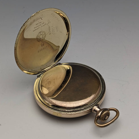 1930年頃 ヴィンテージ オメガ 懐中時計 金張りオープンフェース 動作良好