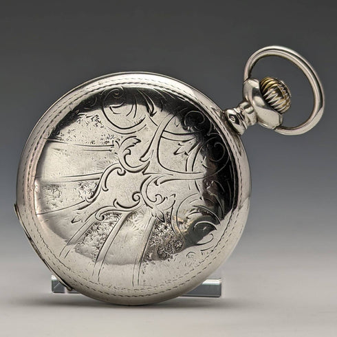 Around 1915 Antique Zenith pocket watch Engraved silver side Hunter Works well