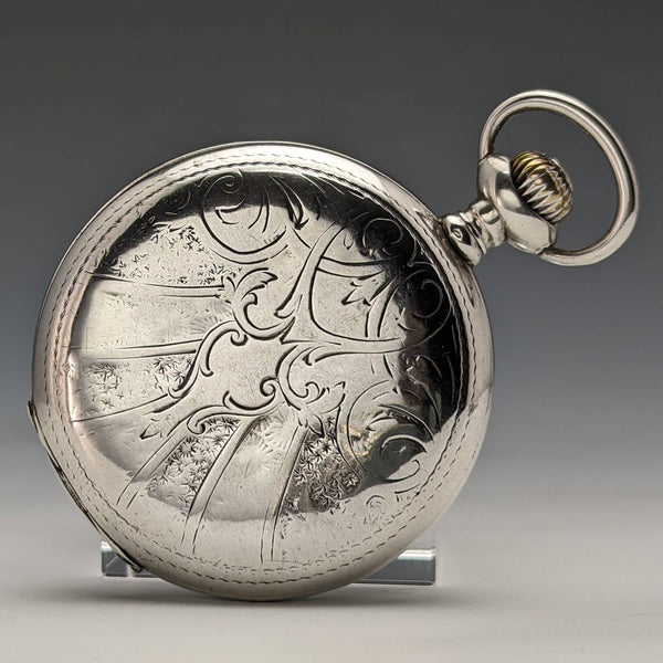Around 1915 Antique Zenith pocket watch Engraved silver side Hunter Works well