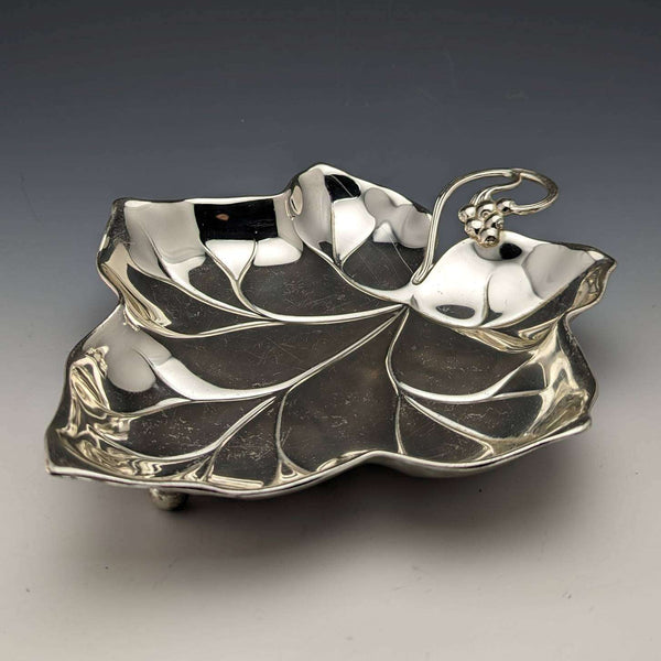 German Vintage Silver Plated Leaf Dish WMF