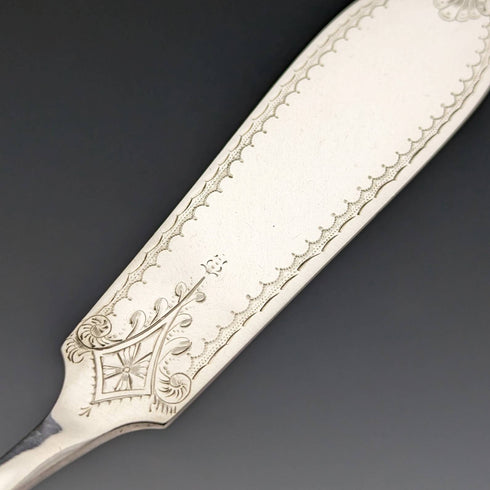 1885 年左右英國古董銀盤魚餐具 6 對套裝 Mappin 和 Webb