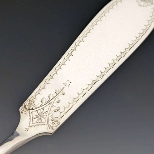 1885 年左右英國古董銀盤魚餐具 6 對套裝 Mappin 和 Webb