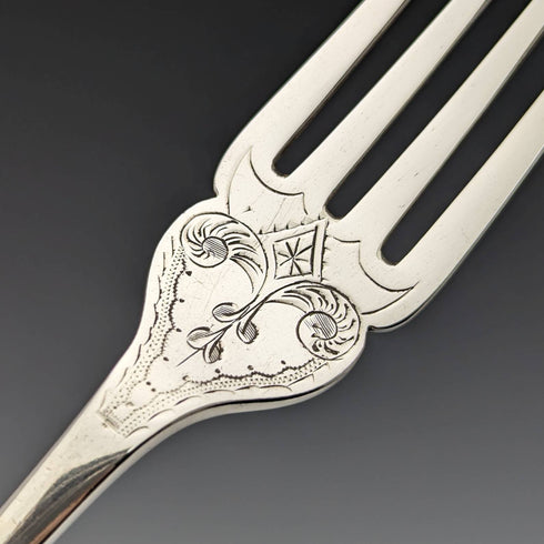 1885 年左右英國古董銀盤魚餐具 6 對套裝 Mappin 和 Webb