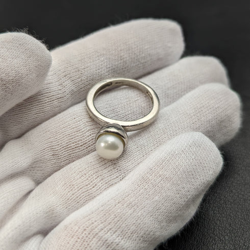 英國復古珠寶珍珠・珍珠純銀戒指
