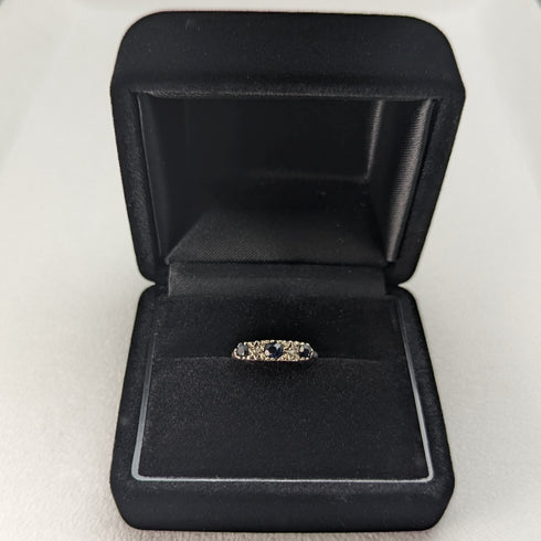 英國復古珠寶黑石純銀戒指