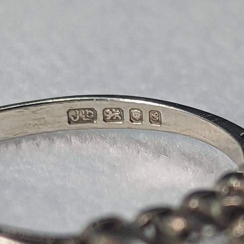 英國復古珠寶藍白石純銀戒指