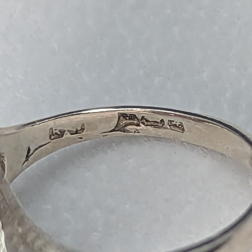 英國復古珠寶深紅石純銀戒指(9-10號)戒指