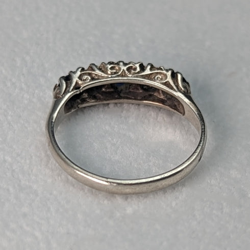 英國復古珠寶黑石純銀戒指