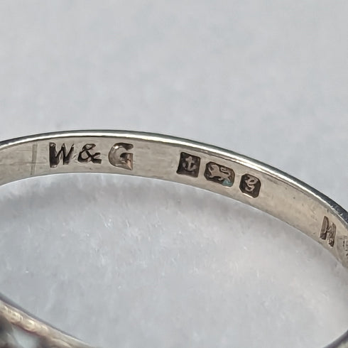 英國復古珠寶黑石純銀戒指