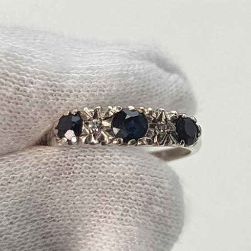 英國復古珠寶黑石純銀戒指