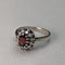 英國復古珠寶紅白石純銀戒指戒指
