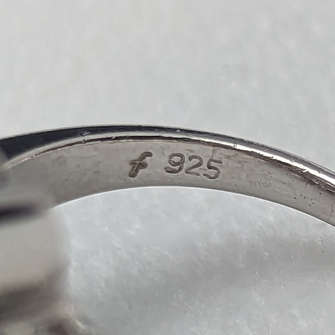 英國復古珠寶紫水晶和氧化鋯純銀戒指