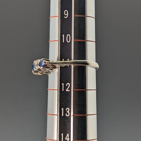 英國復古珠寶藍白石純銀戒指