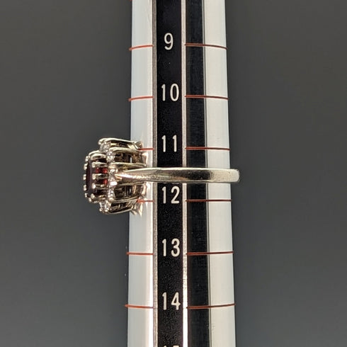 英國復古珠寶紅白石純銀戒指戒指