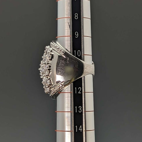 英國復古珠寶立方氧化鋯大號純銀戒指(11 號)戒指