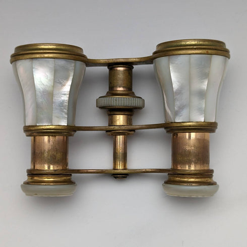 フレンチアンティーク マザーオブパール装飾 オペラグラス 双眼鏡 ケース付き Verne