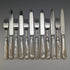 1897 British Antique White Pearl Shell Handle Pure Silver Blade Cutlery 6 Pairs Boxed J Barraclough