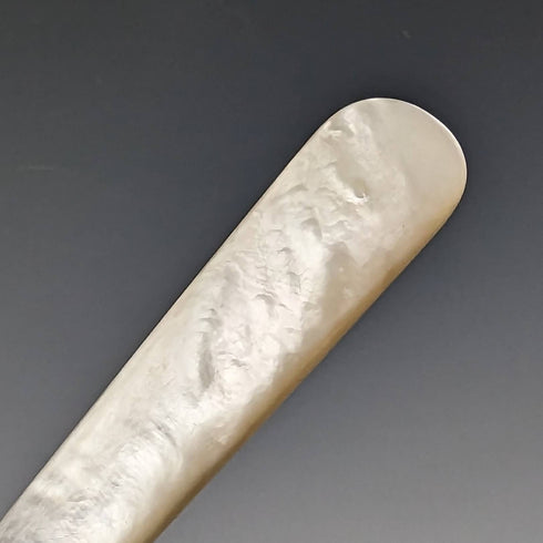 1897 British Antique White Pearl Shell Handle Pure Silver Blade Cutlery 6 Pairs Boxed J Barraclough