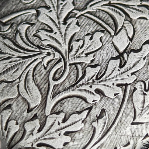 1928年頃 アンティーク ロンジン 懐中時計 彫刻銀側ハンターケース 動作良好