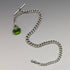 Around 1920 British Antique Sterling Silver Albert Chain 46g Greenstone Rotating Fob