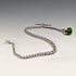 Around 1920 British Antique Sterling Silver Albert Chain 46g Greenstone Rotating Fob