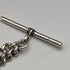 Around 1920 British Antique Sterling Silver Albert Chain 46g Greenstone Rotating Fob