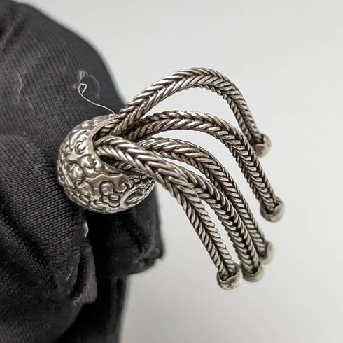 1900 年英國古董純銀雙艾伯特鏈 34 克流蘇飾扣