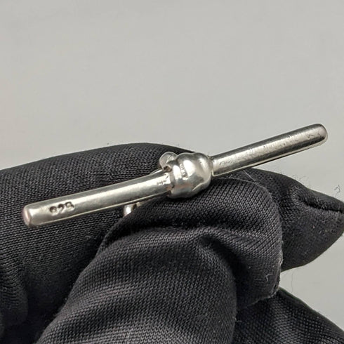 1900 年英國古董純銀雙艾伯特鏈 34 克流蘇飾扣