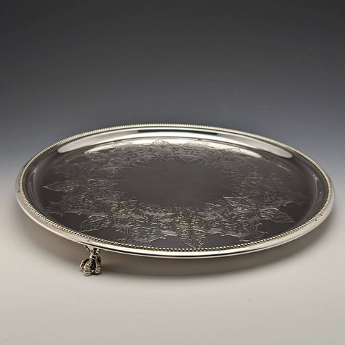 英國古董鍍銀薩爾瓦直徑 30 厘米 Kerr and Phillips