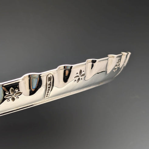 1891 年英國古董鍍銀托盤直徑 30 厘米沃克和霍爾