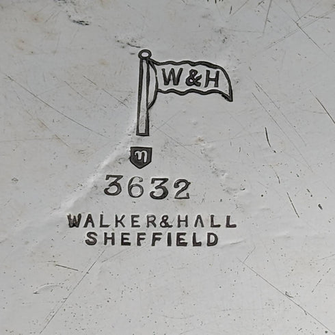 1891 年英國古董鍍銀托盤直徑 30 厘米沃克和霍爾