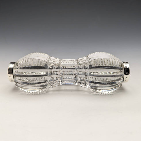 1903年 英国アンティーク カットガラス製 ナイフレストペア 純銀装飾 J Gilbert