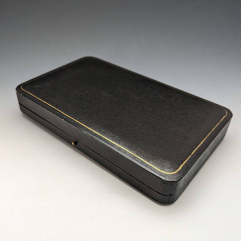 1927 年英國復古切割玻璃碟一對純銀叉子套裝 CW Fletcher & Sons 盒裝