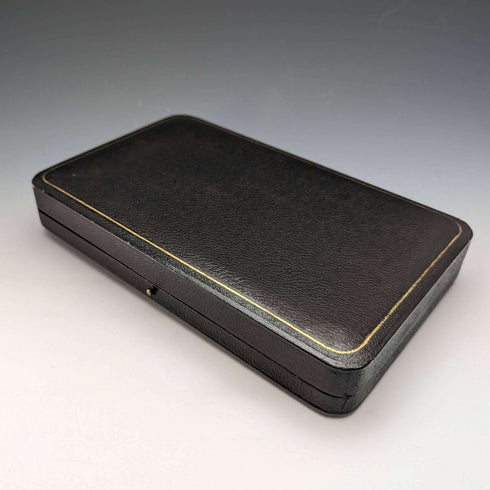 1927 年英國復古切割玻璃碟一對純銀叉子套裝 CW Fletcher & Sons 盒裝