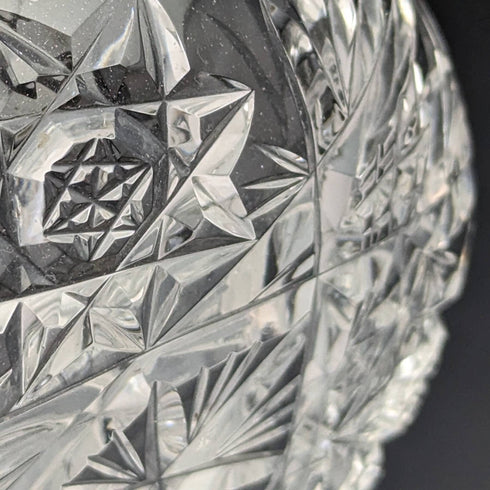 1927 年英國復古切割玻璃碟一對純銀叉子套裝 CW Fletcher & Sons 盒裝