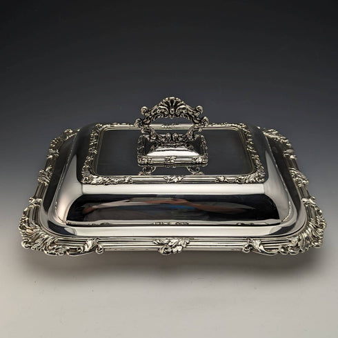 英国アンティーク シルバープレート製 角型エントレーディッシュ