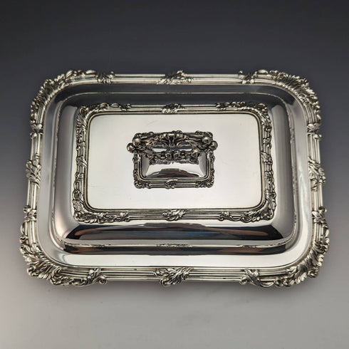 英国アンティーク シルバープレート製 角型エントレーディッシュ