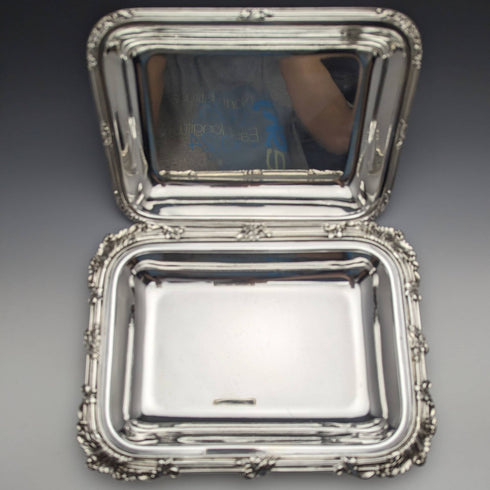 英国アンティーク シルバープレート製 角型エントレーディッシュ