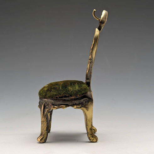 1920s Brass Chair Pocket Watch Holder Green Sheet