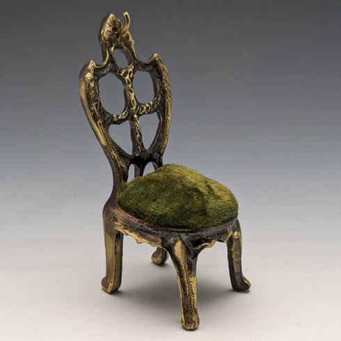 1920s Brass Chair Pocket Watch Holder Green Sheet